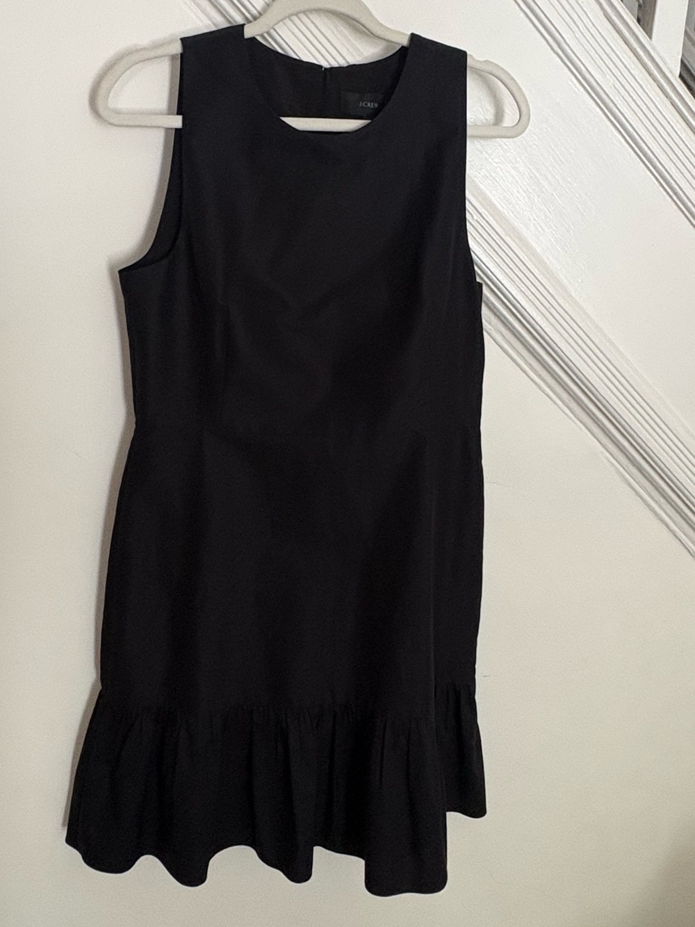J. Crew Black Sleeveless Ruffle-Hem Dress